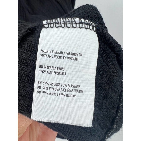 American Eagle Tank Ribbed Swing Dress with Keyhole Back Black Women's XS - Picture 9 of 9